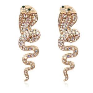 Cobra Rhinestone Snake Earrings